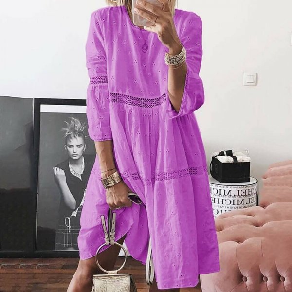 Stylish Hollow Out Mini Dress